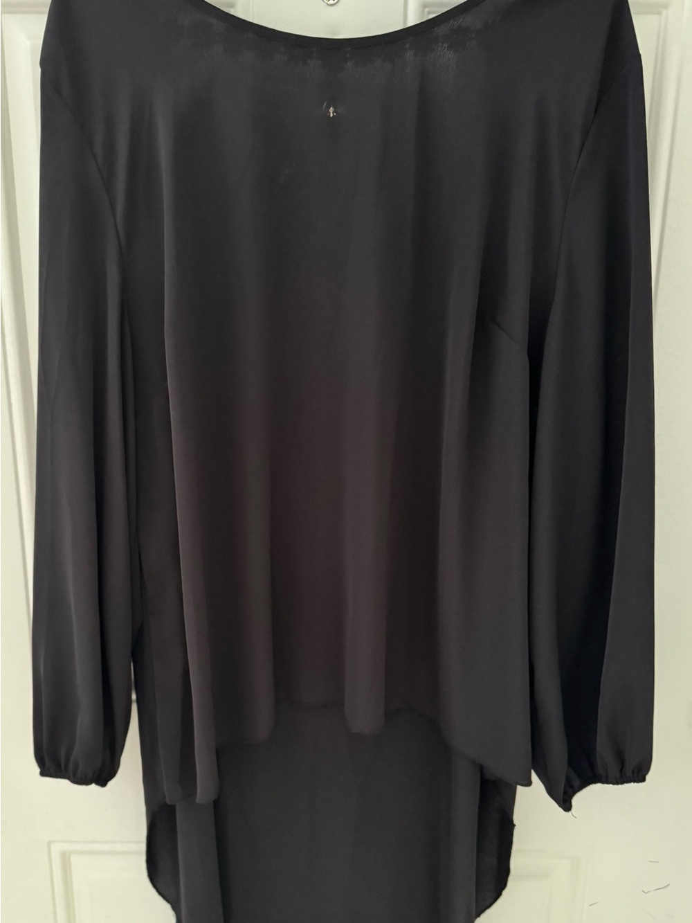 SHEIN Black Long-Sleeve High-Low Blouse